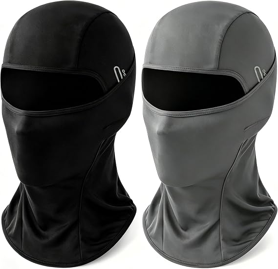 2 Pack UV Balaclava with Glasses Holes, Summer Cooling Ice Silk Breathable Full Face Mask for Motorcycle Cycling