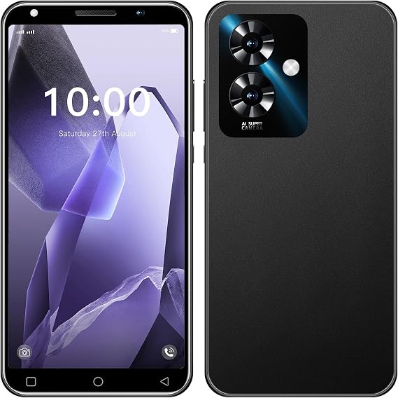 LilCost Note 60 Smartphone, 16GB ROM,128GB Extension,Dual SIM, 5.0'' HD Display with 3500mAh Battery and Dual Camera,Support WiFi/Bluetooth/Face Unlock Android Phone (Black)