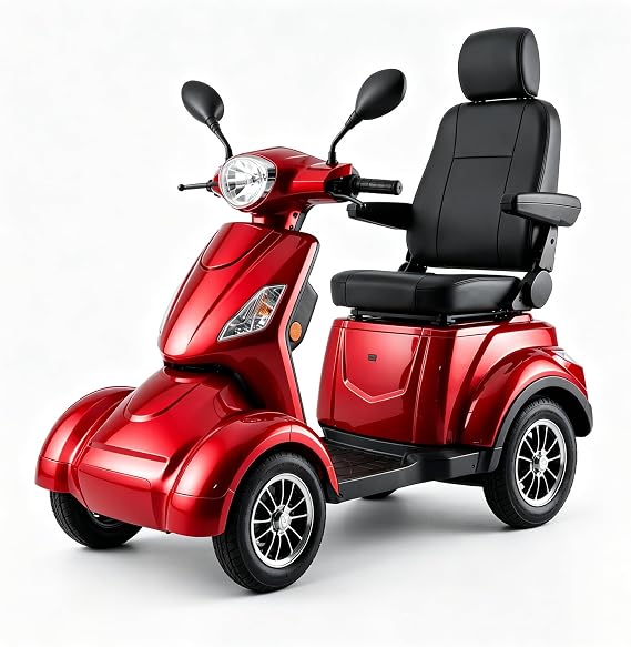 Heavy Duty All Terrain Mobility Scooter for Seniors with 500 lbs Capacity, 4-Wheel Electric Scooter Powered by 500W Motor, Long-Range Battery & 3-Speed Control up to 15 MPH