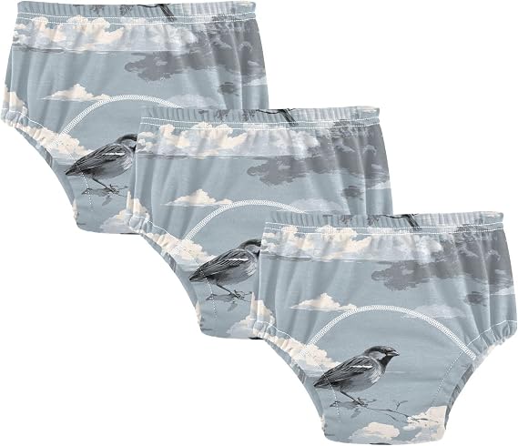 Baby Boys Potty Training Undies Leakproof Nile Sparrow Cloud Gray Boxer Briefs Underwear Short Underwear for