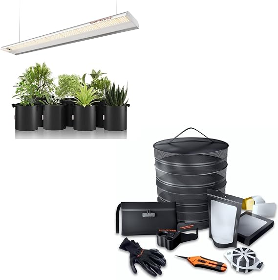 Spider Farmer SF600 LED Grow Lights and Grow Tent Accessories Kit 9-in-1 - Indoor Plant Care Tools