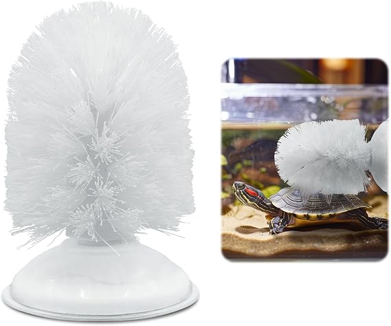 Turtle Brush with Suction Cup, Aquatic Turtle Tank Accessories, Upgraded Powerful Suction Cup, Not Easy to Fall Off or Slide