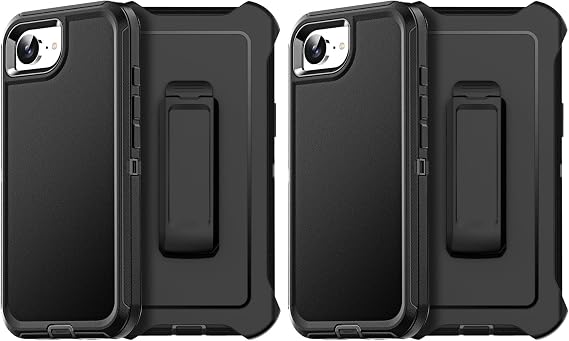 AICase Belt-Clip Holster Case for iPhone 16E 2025,Heavy Duty Drop Protection Full Body Rugged Shockproof/Drop Proof/DustProof Military Grade Tough Durable Cover for iPhone 16E 6.1" (Pack of 2)