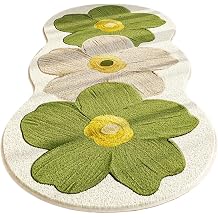 Floral Rug,47.2x15.7 Inches Non-Slip Bedroom Floor Carpet | Bedroom Rug - cleaning by being fully machine washable, catering to the needs of busy Home Kitchen Dining Room Bedside Nursery Entryway Dorm