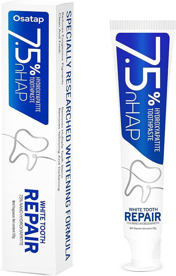 Hydroxyapatite Toothpaste, 7.5% Nano HA, Fluoride Free Fresh Mint Formula