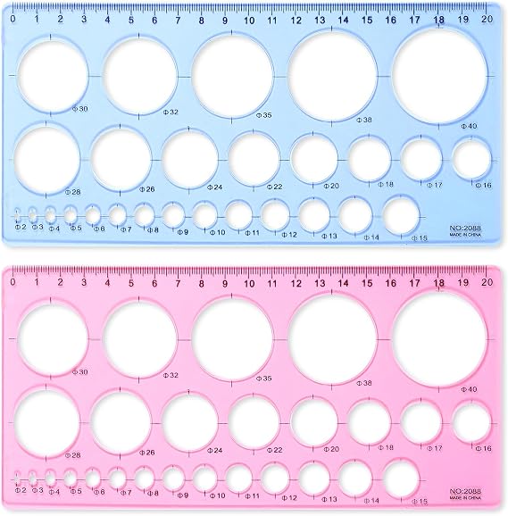 2 Pcs Plastic Circle Stencil Template, Stencils Drafting Tools Set