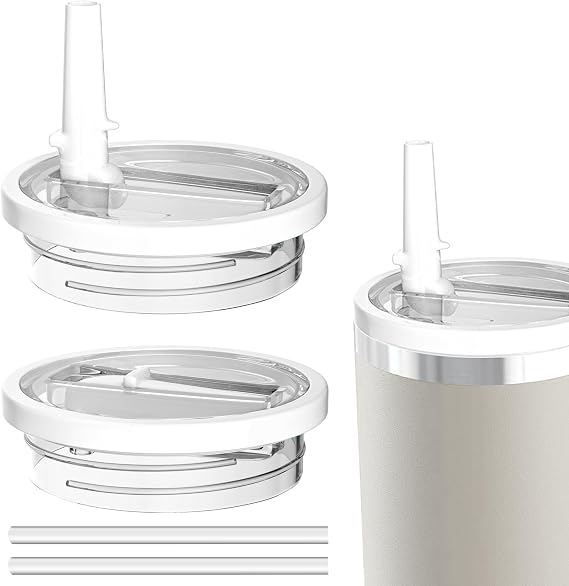 Stanley Quencher fincan için 2 Paket 40 oz Tumbler Flip Straw Kapak Yedek takım, sızdırmaz ve dökülmeye dayanıklı bardak kapağı, Stanley 40 oz bardak için uygun Tumbler Cover (Beyaz)