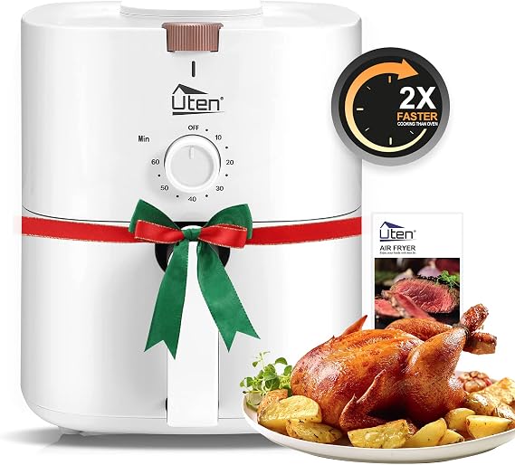 Uten 4.2 QT Compact Air Fryer, 400F Max, 1500W, Temperature & Timer Dials