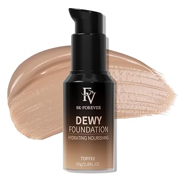 FV Full Coverage Liquid Foundation, Hydrating & Concealing, Long Lasting Stain Finish, Flawless Radiance, Waterproof Foundation for Combination Skin, 1.0 FL.OZ (Toffee)