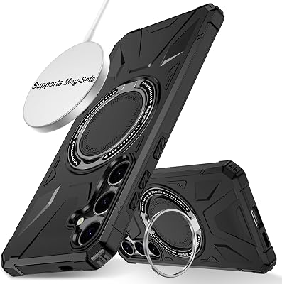 Zewan Designed for Samsung Galaxy S24 Plus Case [Compatible with Magsafe] Stand, [Military Grade Drop Tested] Dual Layer Shockproof Full Protective Case for S24 Plus,Black