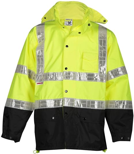 Kishigo RWJ100 Storm Stopper Pro Rainwear Jacket, Fits Small and Medium, Lime