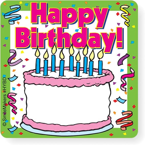 SmileMakers Happy Birthday (Your Name) Stickers - 100 Per Pack