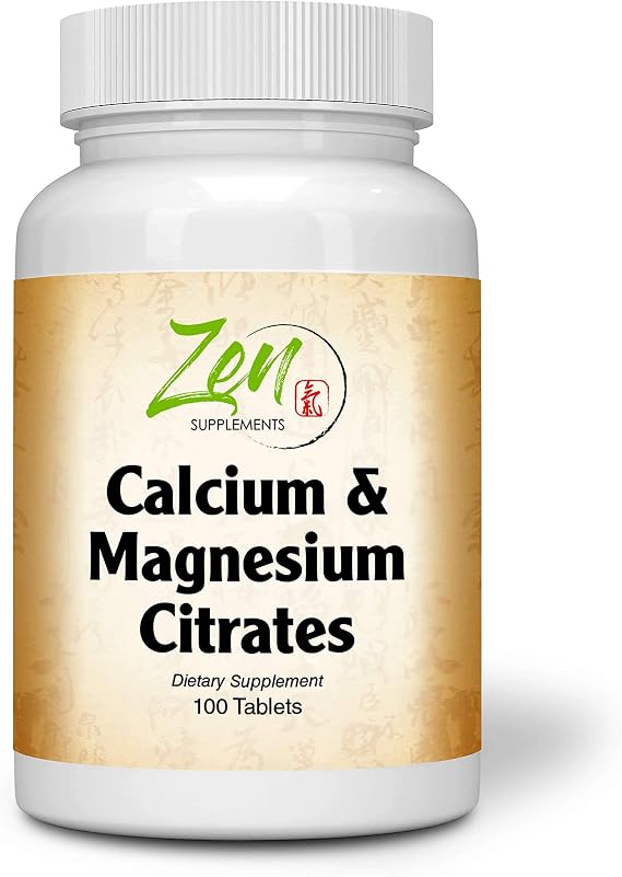 Calcium & Magnesium Citrates Supports Bone Health & Muscle Relaxation 100-Tabs