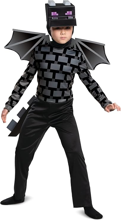 Minecraft Boys' Minecraft Ender Dragon Costume for Kids, Video Game Inspired Character Outfit