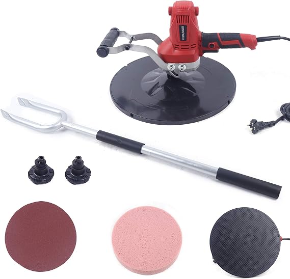YIYIBYUS 110V Electric Concrete Cement Mortar Trowel Wall Smoothing Polishing Machine,Putty Cement Mortar Trowel Plaster Smoothing Tool W/Anti S Handle,Extension Rod, Hand-Held