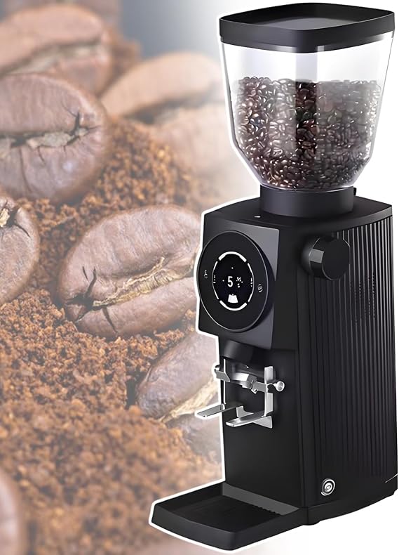 Intelligent Touchscreen Espresso Grinder,1000 g Bean Capacity,Electric 83 mm Flat Burr Coffee Bean Mill,Cup Counting