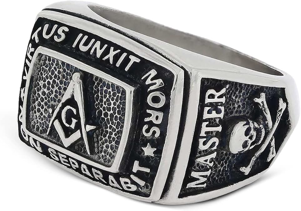 Master Mason Ring, Masonic Ring, Mortality Signet Ring, Mason Lodge Statement Ring, Custom Masonic Ring for Men, Freemasonry Ring