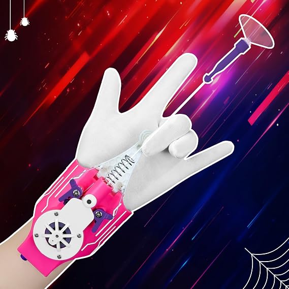 Spider Web Shooter Pro, Web Launcher String Shooters Toy, Cool Gadgets, USB Charging, Instant Retract Button, Ultimate Superhero Gift (Pinkish White)