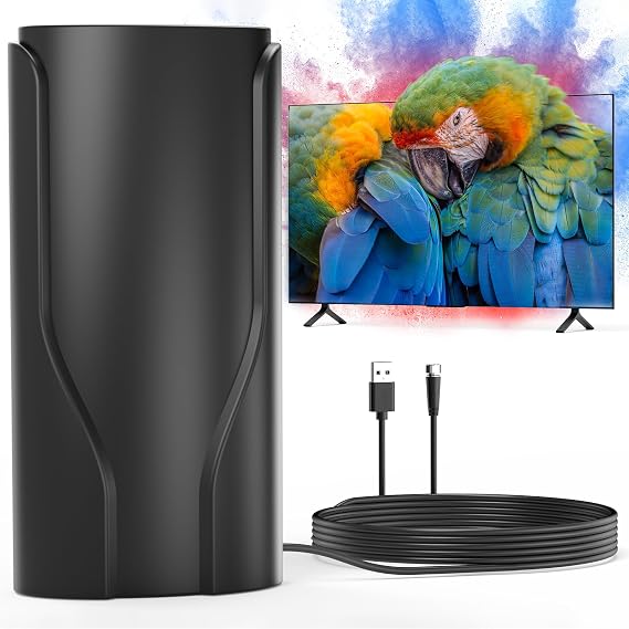 TV Antenna 2026 Antenna for Smart TV Receive Stable and Large Number of Channels Outdoor Antenna with Hooks Digital Antenna for Smart tv Indoor Outdoor Antenna Supports 4K 8K 1080p
