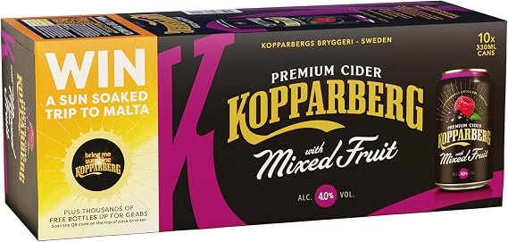 Kopparberg Premium Fruit Cider with Mixed Fruit 10x330ml cans