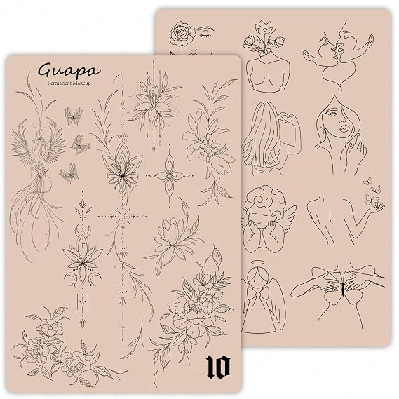 Guapa 2PCS Mother and Baby Pattern Printed Tattoo Fake Skin Realistic Silicone Practice Skin for Tattoo Training, Reusable Design
