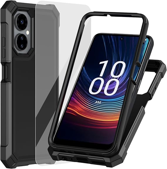 Ailiber for Boost Celero 3 5G/2024 Case, Dual Layer, Screen Protector-Black