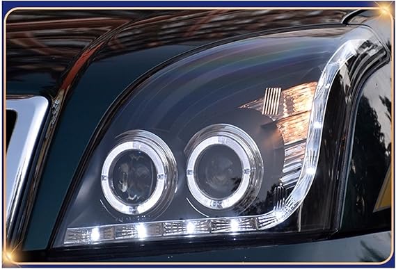 Full LED headlamp upgrade and optimization is compatible with Toyota Prado FJ120 LC120 2003-2009 LED Headlight DRL + Be-Xenon Projector Lens Color: Hid in low beam