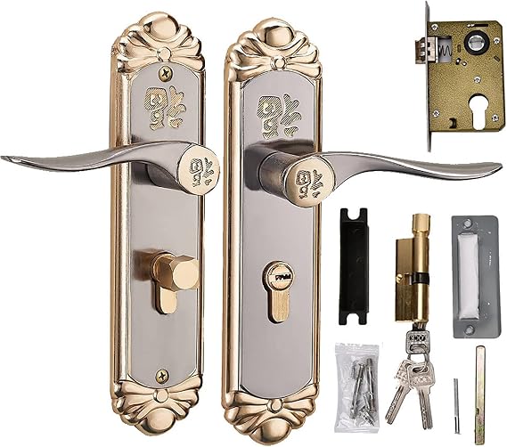 HEITIGN European Simple Indoor Wooden Door Lock Bedroom Door Lock Bathroom Lock Door Handle Door Lock Cylinder With Keys