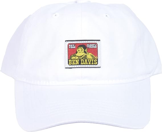 Ben Davis Unstructured Strap Back Dad Baseball Cap (White)