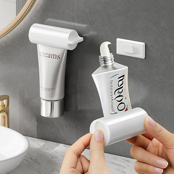 Toothpaste Squeezer 2PCS Squeezes More Cleanly, Toothpaste Tube Squeezer Secure Hold Stable Twist, Toothpaste Roller Squeezer Wall-Mount Storage, Tube Squeezer Tool for Various Cosmetics and Sauce