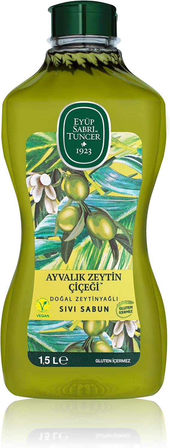 Eyüp Sabri Tuncer Natural Olive Oil Liquid Soap Quince Olive Flower 1.5 L Pet Bottle 1 Package