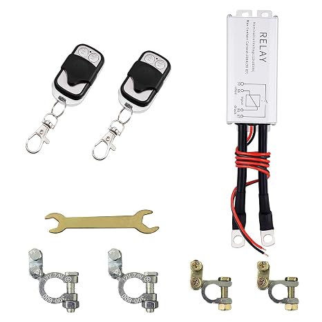 Kill Switch for Car 12V 200A Remote Battery Disconnect Switch Car Kill Switch Anti Theft Automatic Shut Off Switch with Remote Control Fobs, for Auto, RV, Truck, Boat.(Metal)