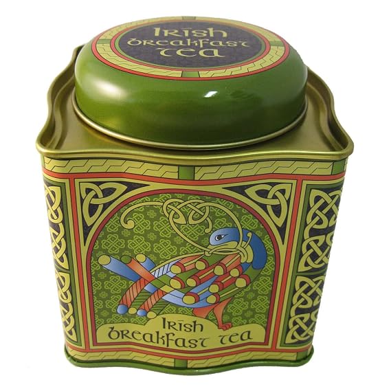 Irish Breakfast Tea - Celtic Peacock Irish Weave Designed Tin, 1pack, 50 count