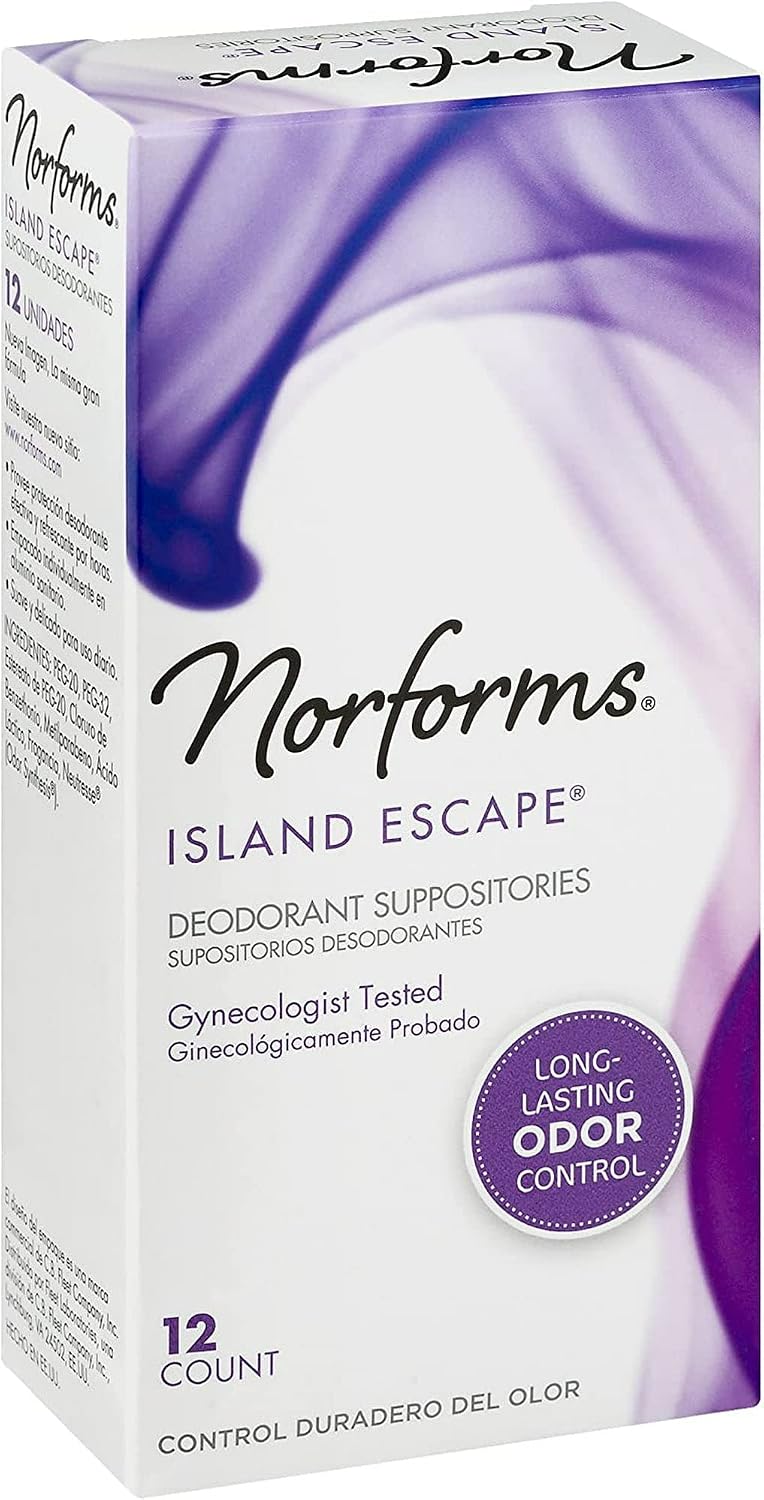 Norforms Feminine Deodorant Suppositories - Island Escape - 12 ct by Norforms