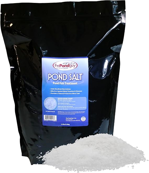The Pond Guy Pond Salt, Outdoor Water Garden Treatment, Natural Crystal Rock Salt Additive, Koi Stress Control, Slime Coat Health & Electrolytes Treatments, Fish, Bird & Pet Safe, 20 lbs