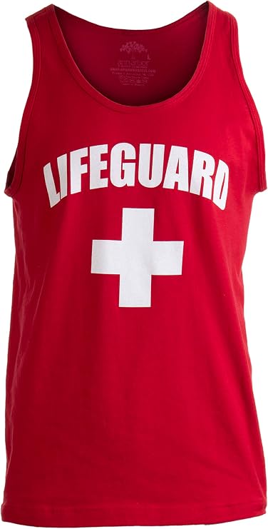 Lifeguard | White Adult Professional Lifeguarding Uniform Fitted Unisex Men Women Tank Top