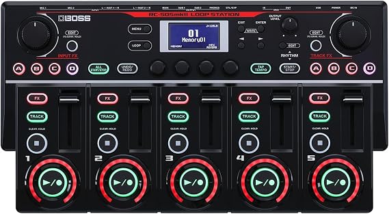 BOSS RC-505MKII Loop Station – The Industry Standard Tabletop Looper, Updated and Enhanced. Class-leading sound quality. Five simultaneous stereo phrase tracks. Input FX and Track FX sections.