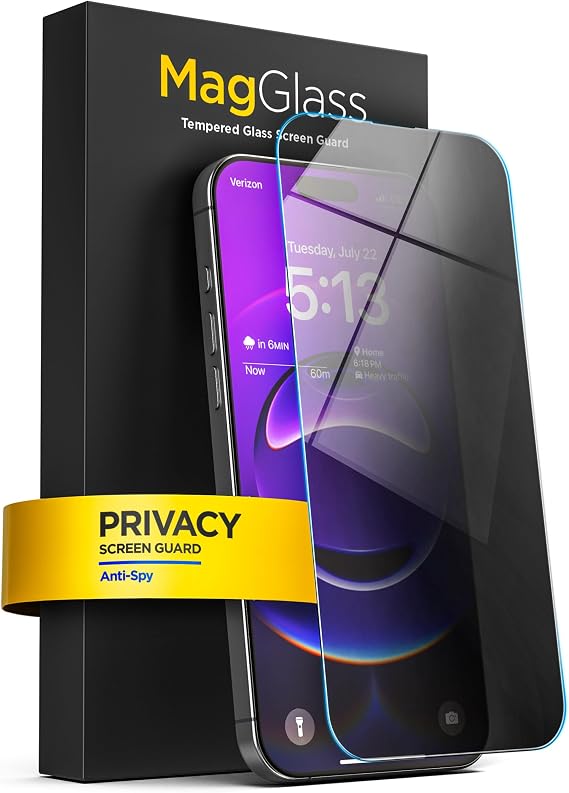 magglass for iPhone 17 Pro Max Privacy Screen Protector, (6.9") Anti-Spy Tinted Tempered Glass (Easy Applicator Included)
