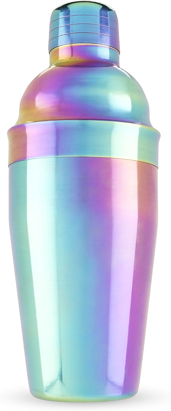 Blush Mirage Rainbow Iridescent Stainless Steel Cocktail Shaker, Colorful Drink Shaker for Aesthetic Home Bar Accessories, Bachelorette Party, Pool Party, Housewarming, Birthday Gifts for Women, 20 oz
