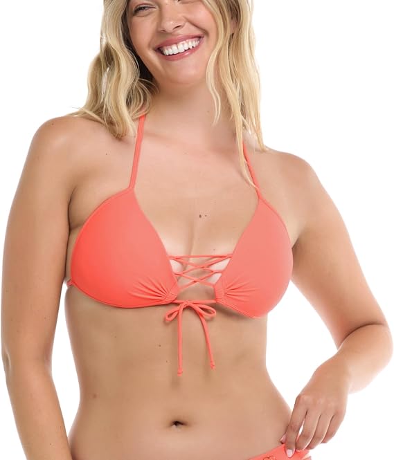 Body Glove Women's Smoothies Baby Love Solid Molded Cup Push Up Triangle Bikini Top Swimsuit