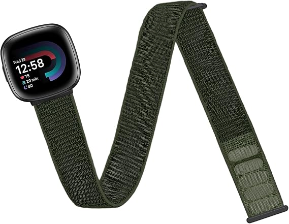 Chinber ナイロンスポーツアンクル/アームバンド Fitbit Versa 4/Fitbit Versa 3/Fitbit Sense 2/Fitbit Senseバンドと互換性があり、伸縮性のあるナイロン編組アームストラップ交換用アンクルバンド レディース メンズ