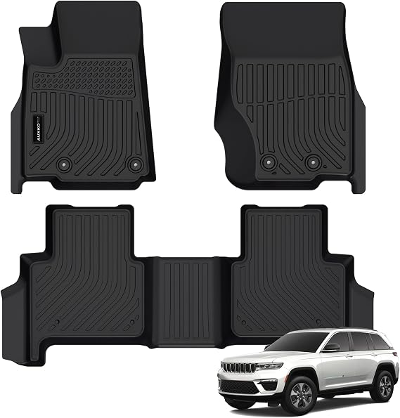 AUXKO All Weather Floor Mats for Jeep Grand Cherokee 2022-2026 5 Seat Only | WL Include 4xe, Not WK2 or WL75,High Wall,All-Weather,All Season,Odorless,Rain&Salt Resistant,Accessories,Pet Friendly