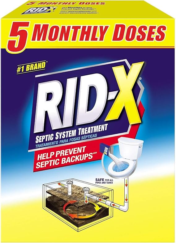 RID-X Septic Tank System Treatment, 5 Month Supply Powder, 49 Ounce