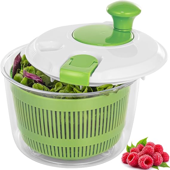 Salad Spinner Small Salad Washer and Spinner, Lettuce Spinner with Vegetable Washing Basket and Serving Bowl, Household Fruit Drainer Salad Dryer