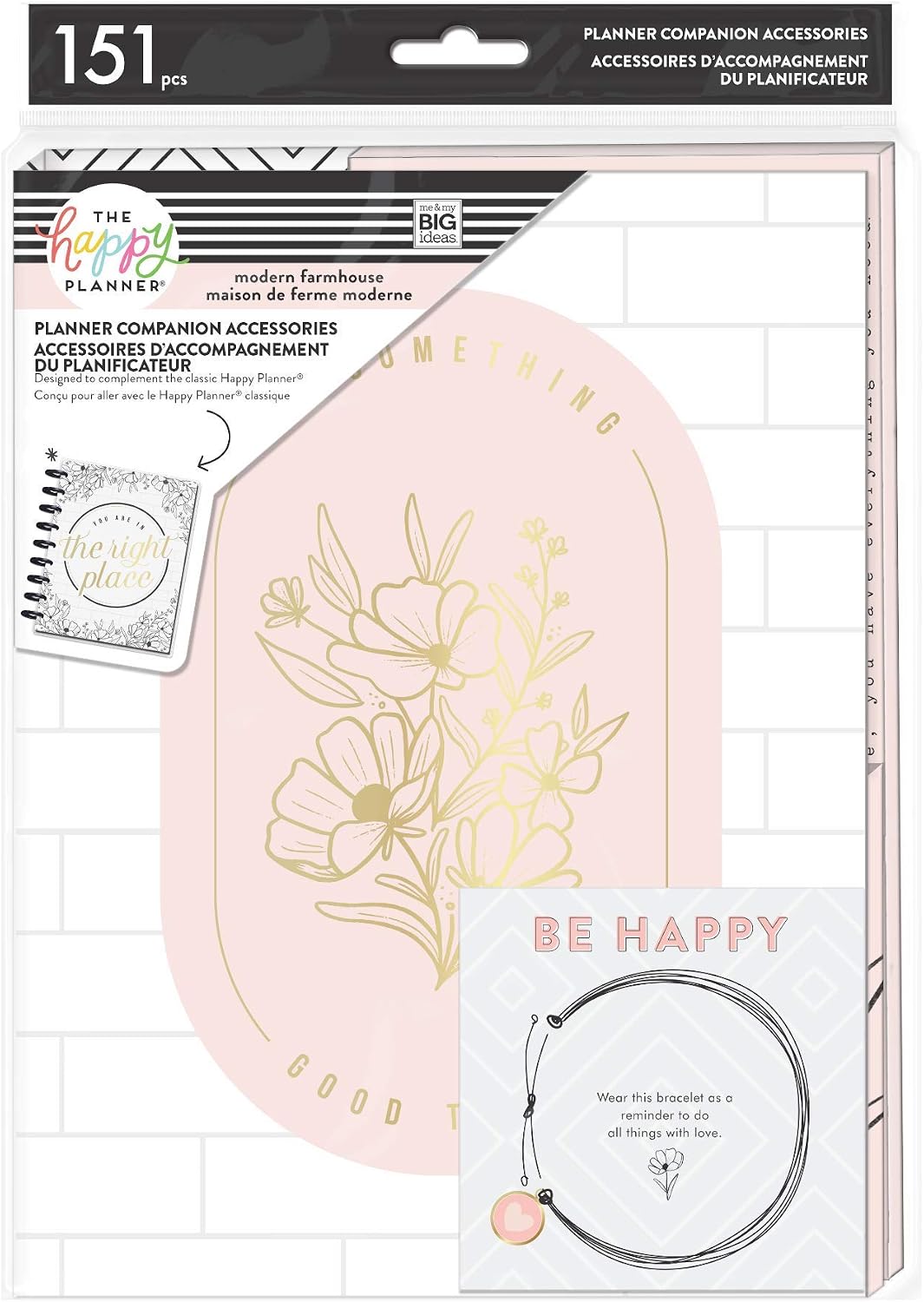 The Happy Planner Classic Planner Companion - Planner &amp; Journaling Accessories - Modern Farmhouse Theme - Stickers, Notecards, Filler Paper &amp; More - 148 Pieces