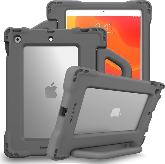 Brenthaven Edge Bounce Rugged iPad Case Fits ONLY Apple iPad 9th | 8th | 7th Generation (10.2-inch) Drop Tested Cover - Gray