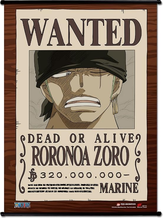 One Piece - Wanted Posters Zoro Wall Scroll