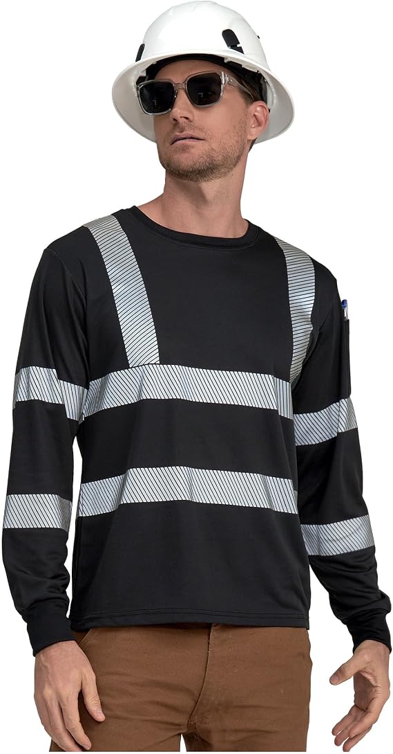 AYKRM Safety High Visibility Long Sleeve Construction Work Shirts Class 3 Workwear | Hi Vis Shirt