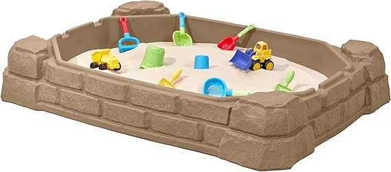 Step2 Natural Playful Sandbox, Kids Activity Sensory Table, Summer Outdoor Toys, Lid Included, For Toddlers 1+ Years Old