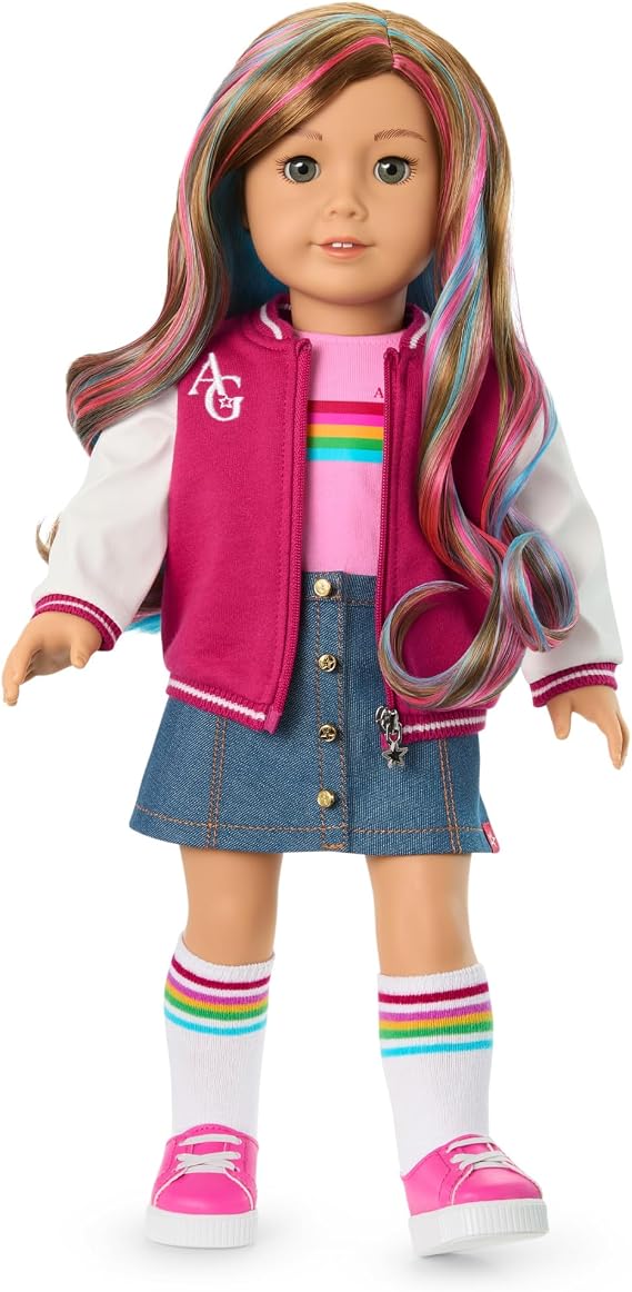 American Girl, Truly Me 18-inch Doll #101 with Gray Eyes, Wavy Caramel Hair, Light-to-Medium Skin, for Ages 6+